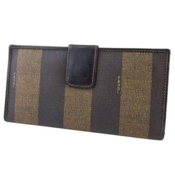 FENDI wallet pecan beige PVC ?~ leather Authentic Used - Picture 2 of 10
